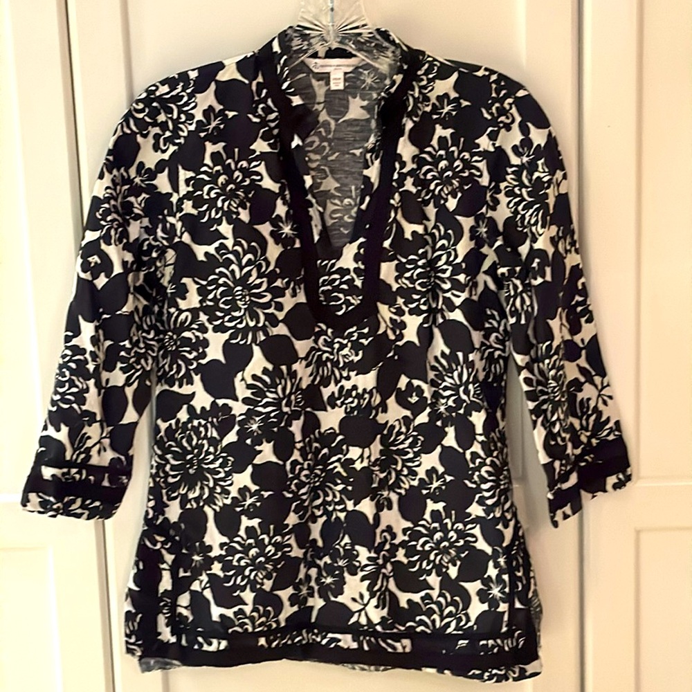 🌸 Brooks Brothers Linen Blend Tunic Top